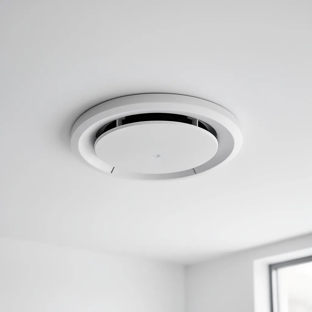 Bouche de VMC discrète au plafond d'une habitation